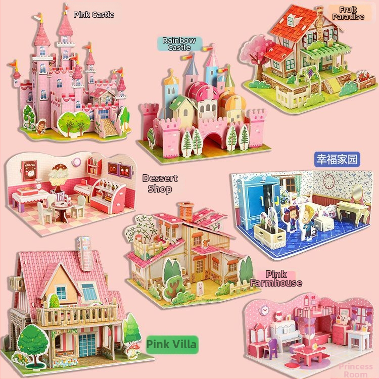 Edukovna ručno izrađena 3D slagalica kućica – DIY model za djecu 0–3 godine, materijal mjehurići