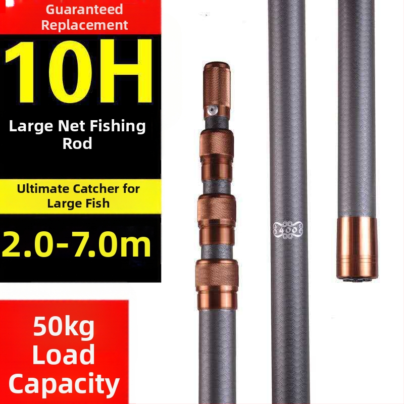 Karbonové vlákno sieťová palica pre rybolov, teleskopická, model 04
