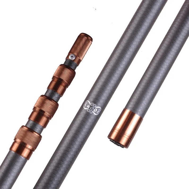 Prut din fibră de carbon pentru plasă de pescuit, telescopic, model 04