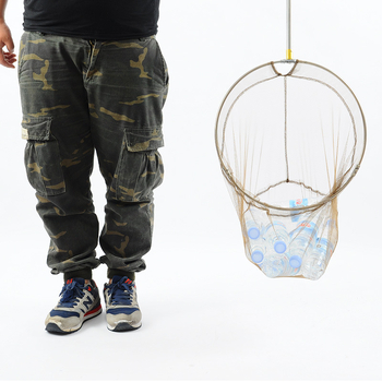 Plasă de pescuit din oțel inoxidabil cu cap telescopic rabatabil și cupă pentru pește, design întărit