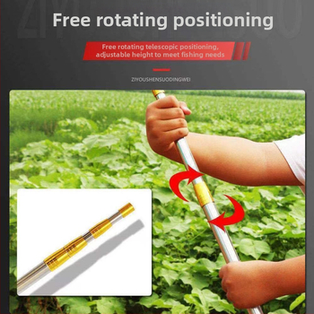 Nerezová oceľová otáčajúca sa sieťová tyč, rozšíriteľná, na lovenie alebo zber ovocia — materiál: nerezová oceľ; hmotnosť: 1; uzly: 5–10; rozšíriteľná: áno