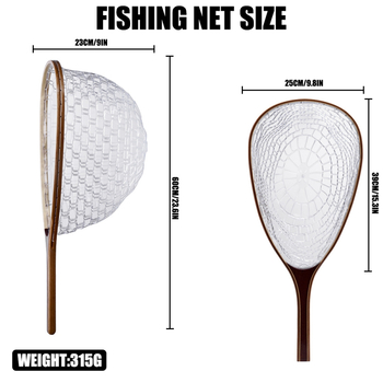 Мухарска уловна мрежа за риболов със здрава дървена дръжка, силиконова мрежа, бързо сушене, товаропоносимост 35, с шнур за окачване