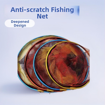 Hlava rybárskej siete z hliníkovej zliatiny so hlbokým vreckom, gumovaná nylonová sieť, rýchloschnúca, protiškrabavé vrecko na háčiky — Model 0589
