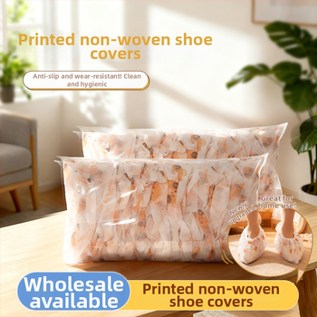  Capace de încălțăminte din material nețesut, de unică folosință, cu imprimeu Cartoon Cat, protecție împotriva prafului