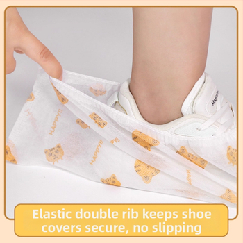  Capace de încălțăminte din material nețesut, de unică folosință, cu imprimeu Cartoon Cat, protecție împotriva prafului