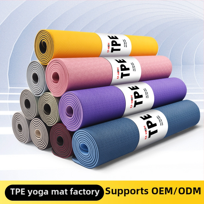 TPE joga podložka s vlastným logom, protišmyková a ohňovzdorná, hrúbka 6 mm