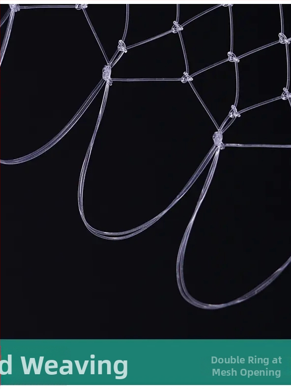 Priehľadná sieťová taška na rybársku šnúru, tkaný nylon, anti-zachytávanie