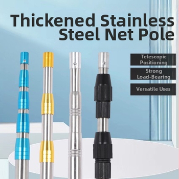 Teleskopická nerezová tyč na sieť na ryby, nastaviteľná dĺžka, 3–5 sekcií, hmotnosť 0,25 kg