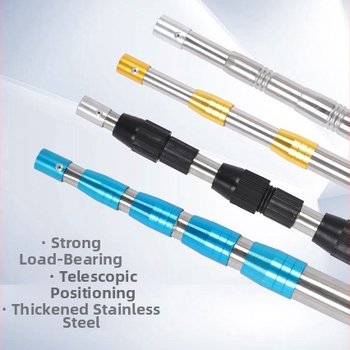 Teleskopická nerezová tyč na sieť na ryby, nastaviteľná dĺžka, 3–5 sekcií, hmotnosť 0,25 kg