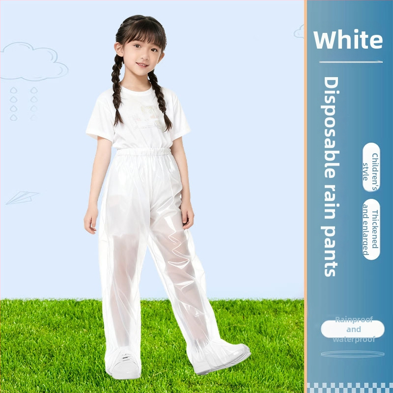 Pantaloni de ploaie de unică folosință pentru copii, acoperire completă a picioarelor, lungime extinsă, material PE, grosime normală