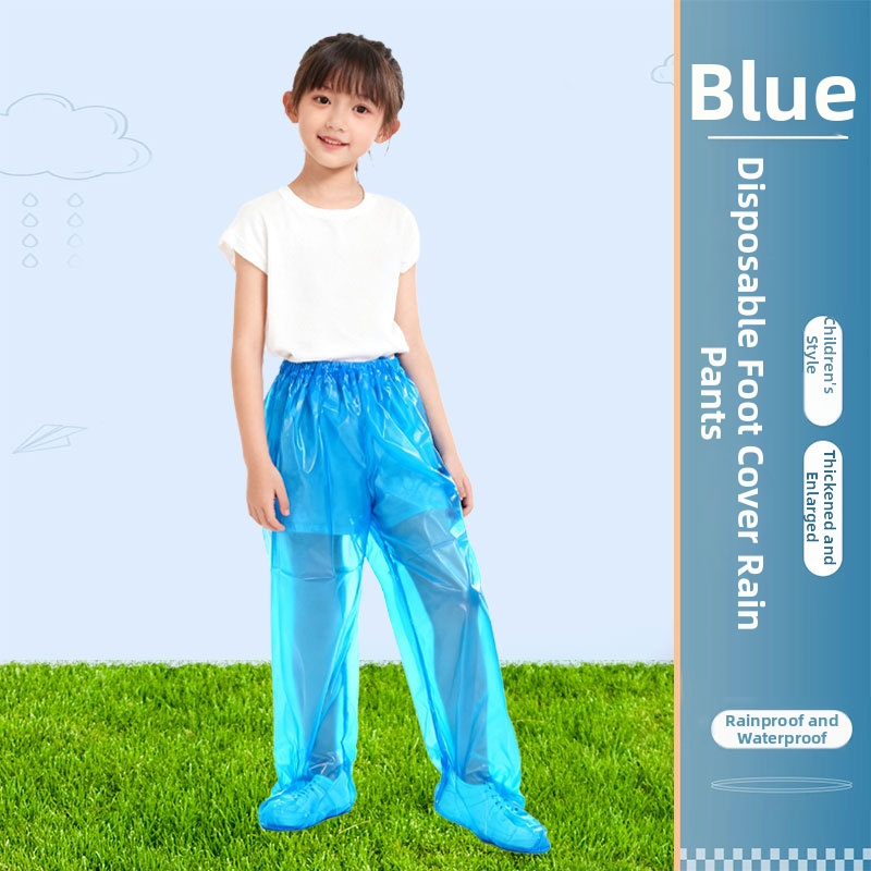 Pantaloni de ploaie de unică folosință pentru copii, acoperire completă a picioarelor, lungime extinsă, material PE, grosime normală