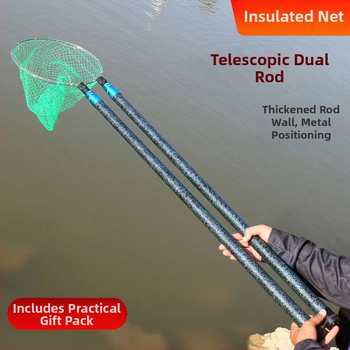 Izolovaný teleskopický prút na sieť s dvojitou sadou, extra hrubý, výsuvný