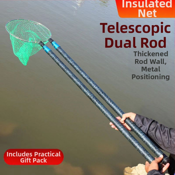 Izolovaný teleskopický prút na sieť s dvojitou sadou, extra hrubý, výsuvný