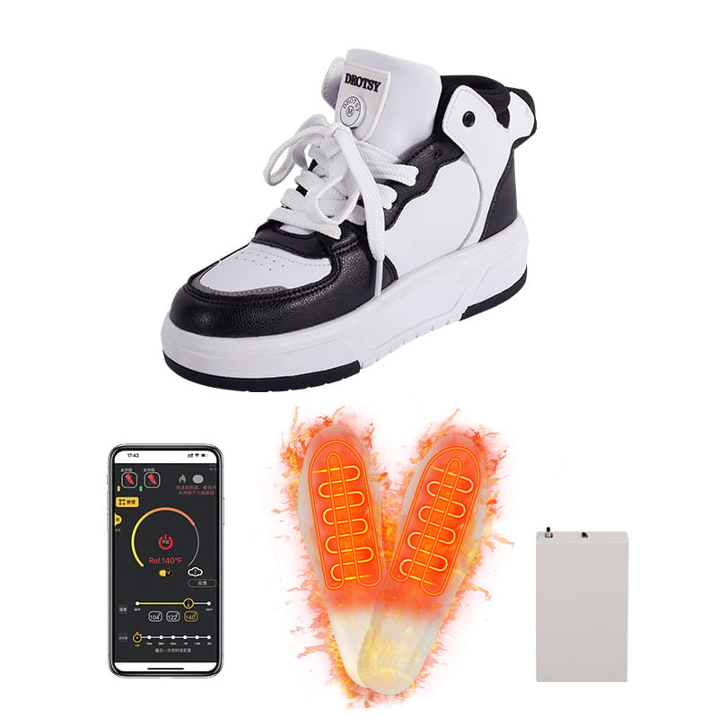 Grijane papuče za vanjsku upotrebu s prilagodljivom temperaturom, USB punjenje, unisex, gornji dio od prave kože, EVA potplat