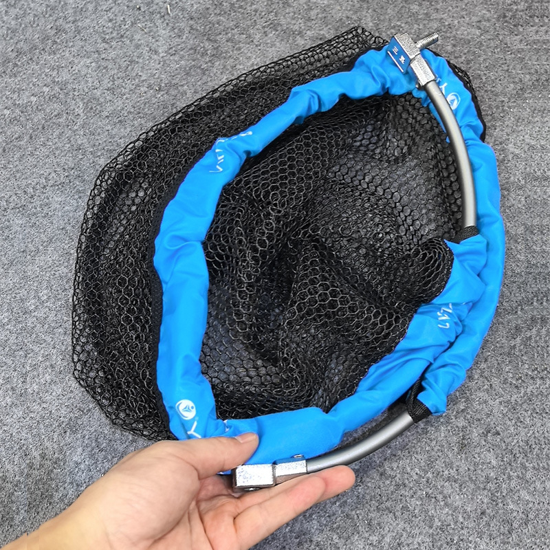 Сгъваема глава за риболов от алуминиева сплав с лепена мрежа, сменяема мрежова тъкан и дебел пръстен (Капацитет на натоварване 50; Дълбочина 35–50 см)