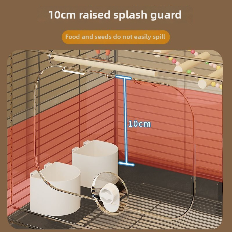 Akrilna luksuzna kavez za papige, 2-slojna s kotačem, dizajn protiv bijega, veličina M, universalda za ptice