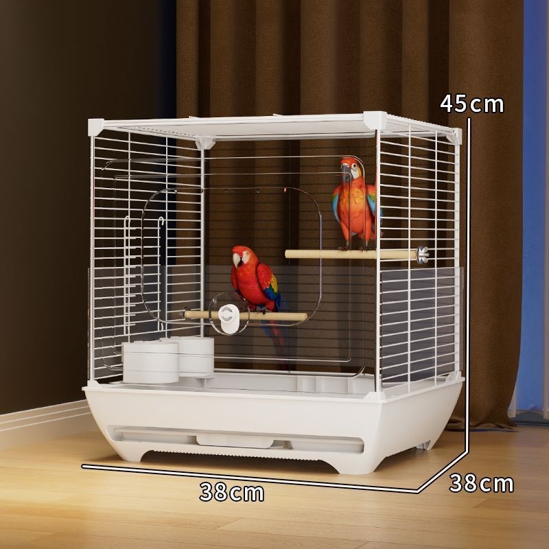 Akrilna luksuzna kavez za papige, 2-slojna s kotačem, dizajn protiv bijega, veličina M, universalda za ptice