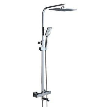 Σετ ντους θερμοστατικό με λειτουργία βροχής, χαλκός βαλβίδα ανάμειξης, εντοιχισμένος στον τοίχο, θερμοκρασία λειτουργίας 1–90°C, πίεση 0,8 MPa