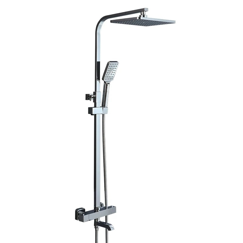 Σετ ντους θερμοστατικό με λειτουργία βροχής, χαλκός βαλβίδα ανάμειξης, εντοιχισμένος στον τοίχο, θερμοκρασία λειτουργίας 1–90°C, πίεση 0,8 MPa