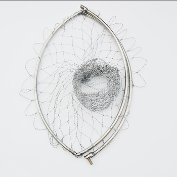 Okvir od nehrđajućeg čelika za ribolovnu mrežu, šuplja sklopiva glava s ojačanom zavarenom prstenom — Brand: Yingxing; Materijal: Nehrđajući čelik; Tip: sklopiva glava mreže