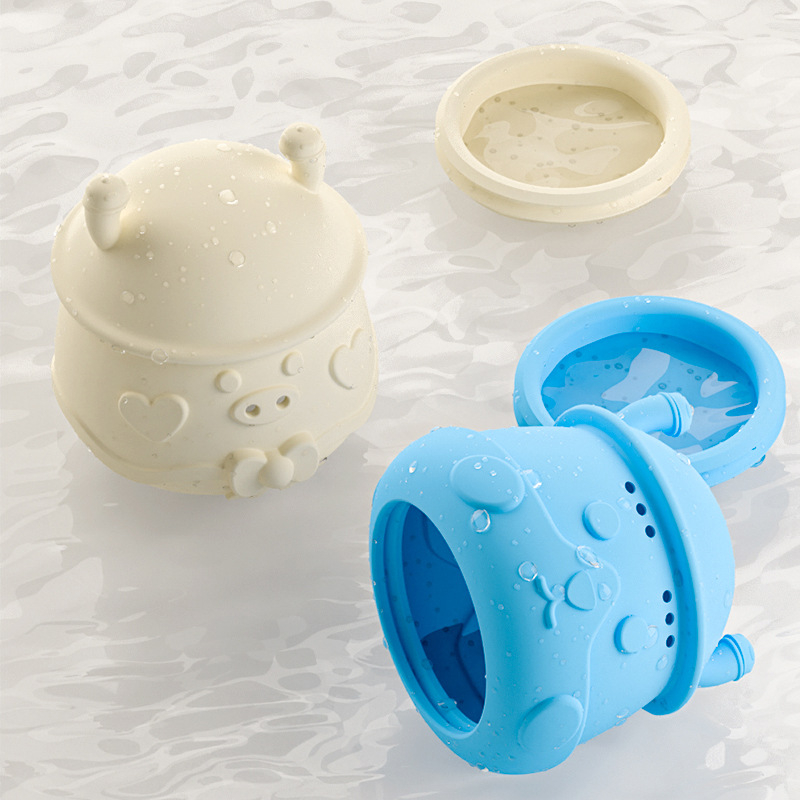 Set de jucării de baie din silicon, masticabile, pentru bebeluți și copii mici – jocuri cu apă pentru dezvoltarea coordonării mână-ochi