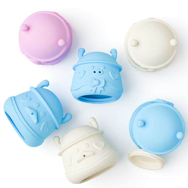 Set de jucării de baie din silicon, masticabile, pentru bebeluți și copii mici – jocuri cu apă pentru dezvoltarea coordonării mână-ochi