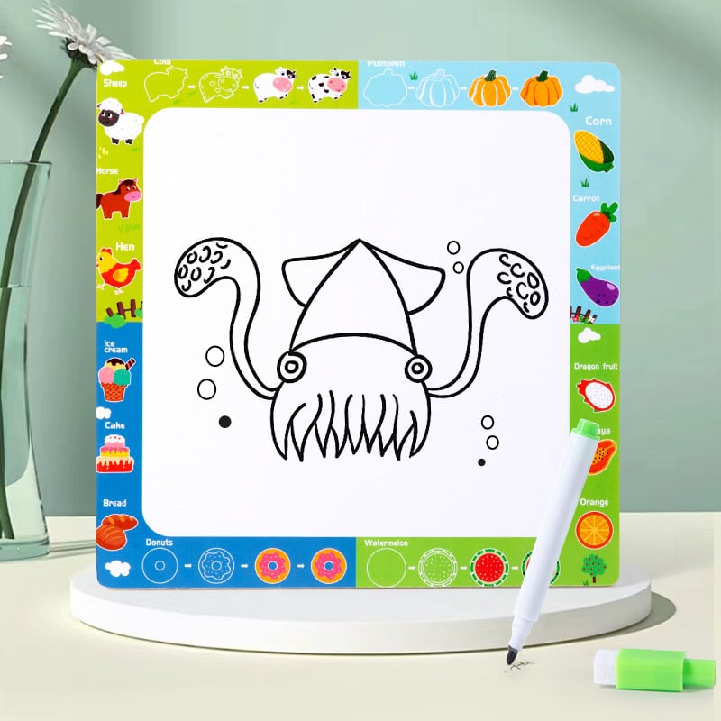 Drveni trodimenzionalni puzzle za djecu od 0 do 3 godine, ilustracije pravopisa i ploča za crtanje, građevni blokovi, edukativna igračka; dostupna prilagodba uzorka