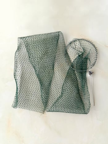 Mrežasta torba za vanjski ribolov, mreža od 18 vlakana gume, s vrpcom, sklopiva