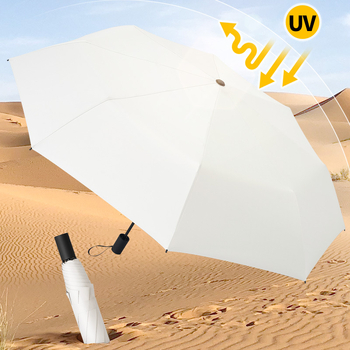 Rain Makeup kišobran za kišu i sunce, automatsko otvaranje, 8 rebara, UV zaštita UPF50+, lagan 285 g, čelična osovina, vlaknaste rebra
