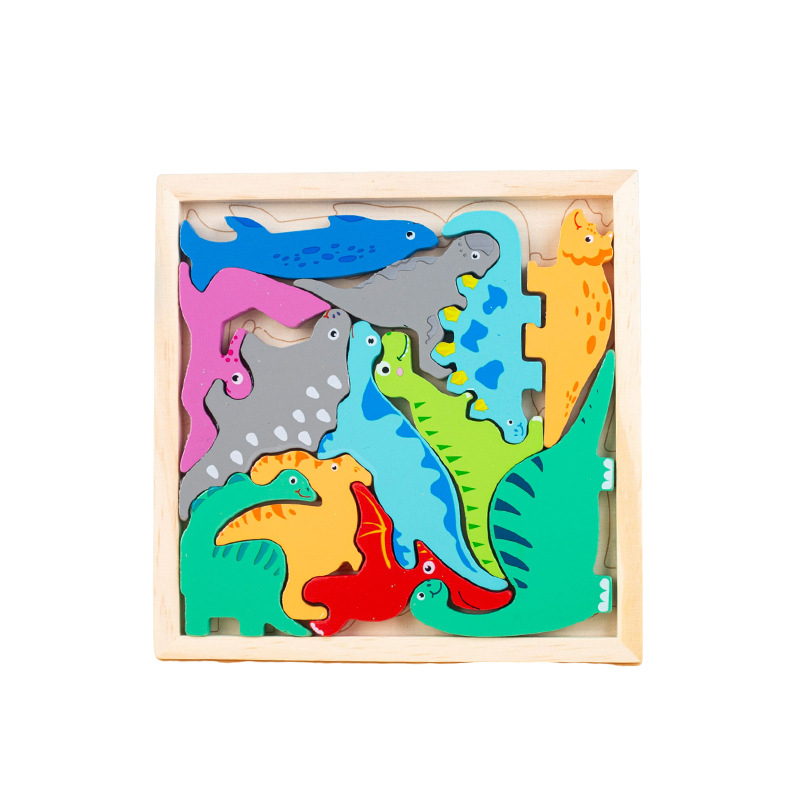 Drveni 3D puzzle blokovi – životinje i voće, za bebe i djecu do 3 godine, edukativna igračka za rani razvoj, DIY kompatibilno