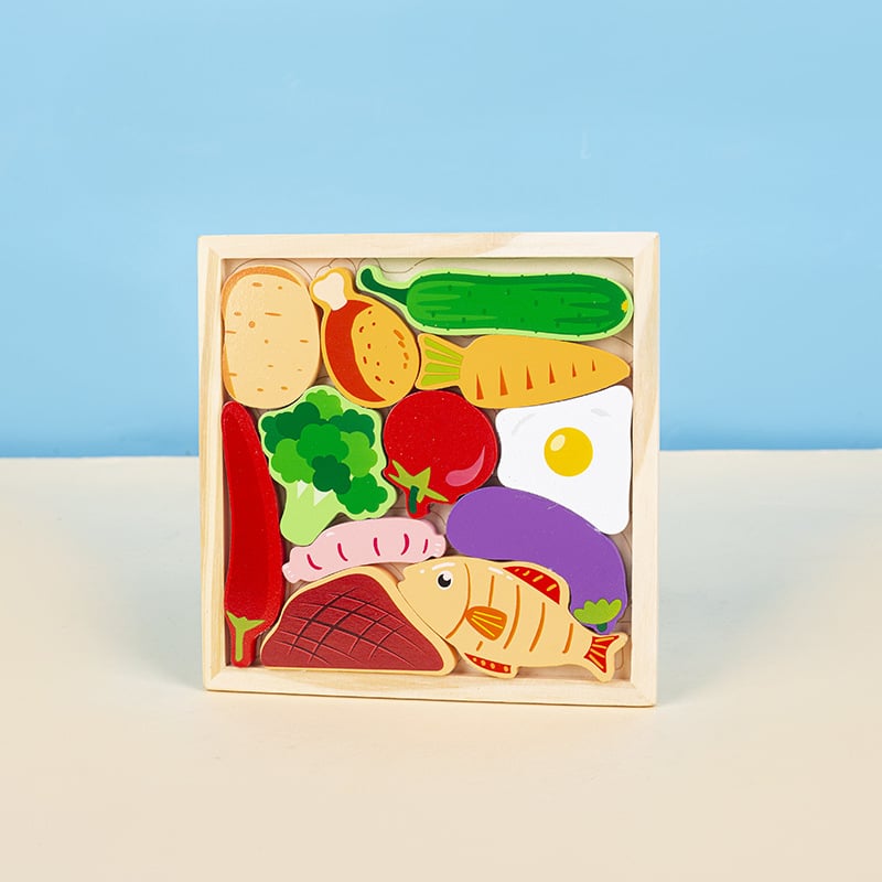 Drveni 3D puzzle blokovi – životinje i voće, za bebe i djecu do 3 godine, edukativna igračka za rani razvoj, DIY kompatibilno