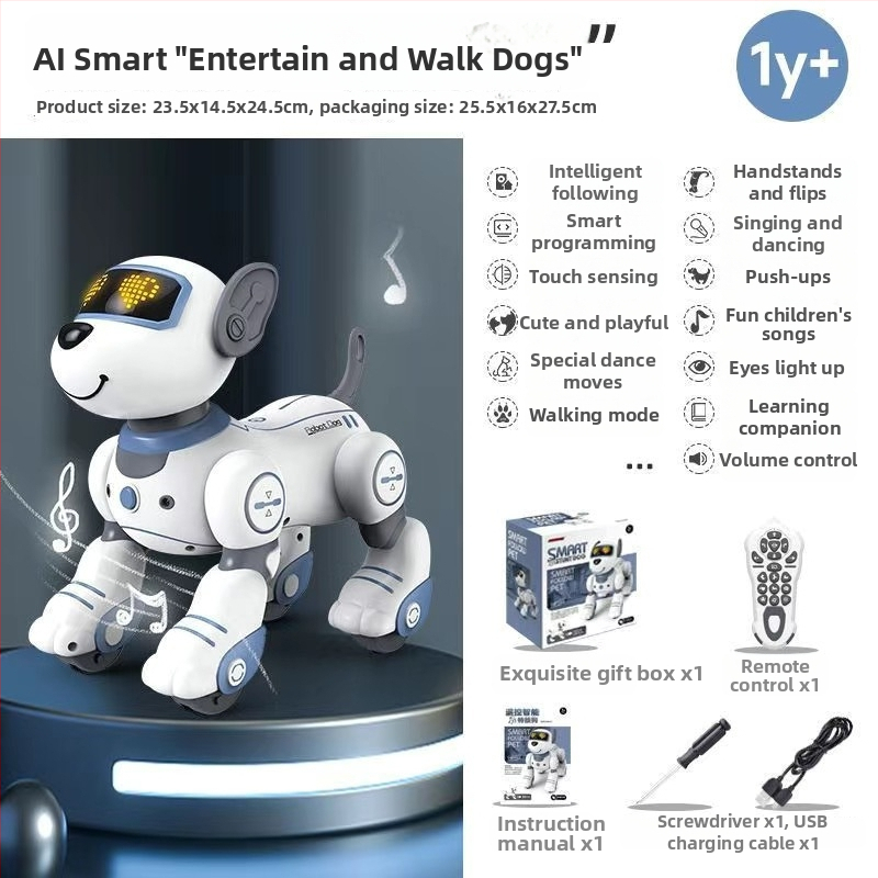 Edukativni robot s daljinskim upravljanjem, punjiva baterija, glazba i zvukovi, reakcija na dodir, plastično kućište