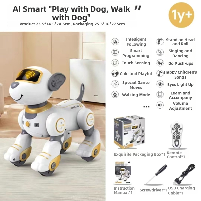 Edukativni robot s daljinskim upravljanjem, punjiva baterija, glazba i zvukovi, reakcija na dodir, plastično kućište