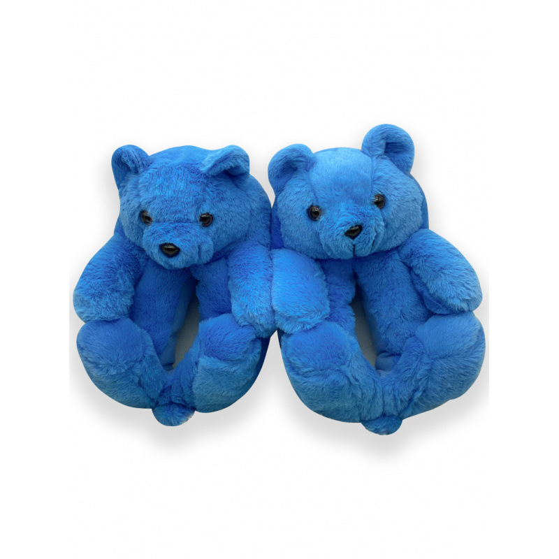 Unisex papuče s plišanim medvjedićem – plišano gornjište, višefunkcionalni potplat, 1.5–3.5 cm, zatvorena peta, protuklizne.