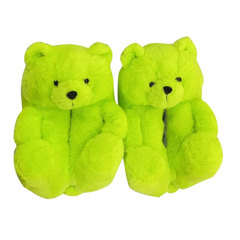 Unisex papuče s plišanim medvjedićem – plišano gornjište, višefunkcionalni potplat, 1.5–3.5 cm, zatvorena peta, protuklizne.