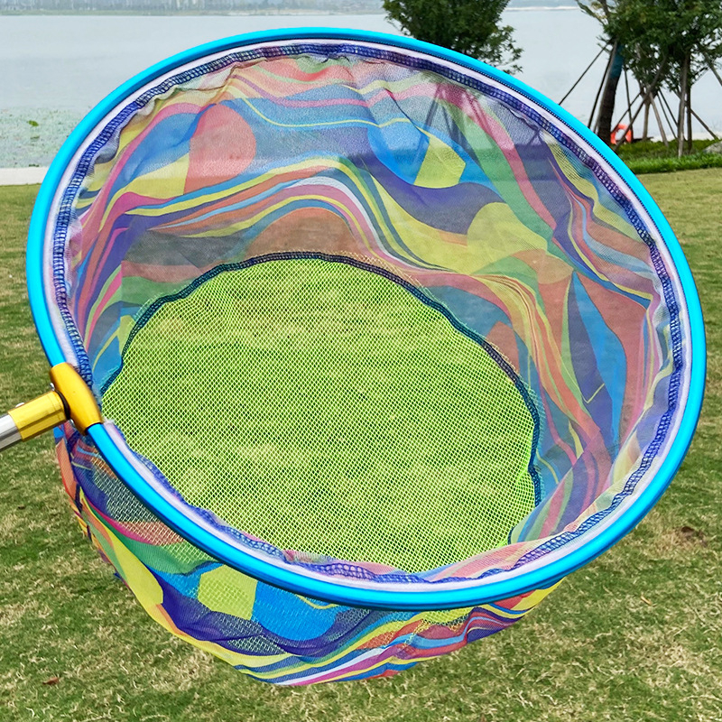 Глава за уловна мрежа за риболов: големи отвори, мрежа от найлон, алуминиева сплавна рамка, дебелен алуминиев пръстен, 8 мм резбово съединение