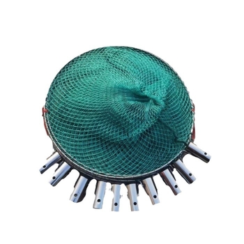 Солидна неръждаема стомана глава за риболовна мрежа с механизъм, мрежа от неръждаема стомана с гумено покритие, товаропоносимост 200 кг, дълбочина варира според диаметъра