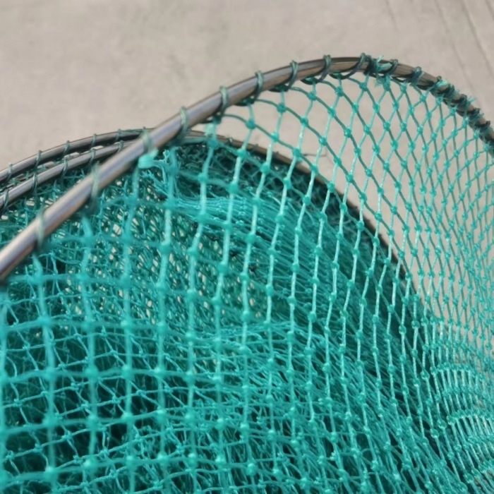 Солидна неръждаема стомана глава за риболовна мрежа с механизъм, мрежа от неръждаема стомана с гумено покритие, товаропоносимост 200 кг, дълбочина варира според диаметъра