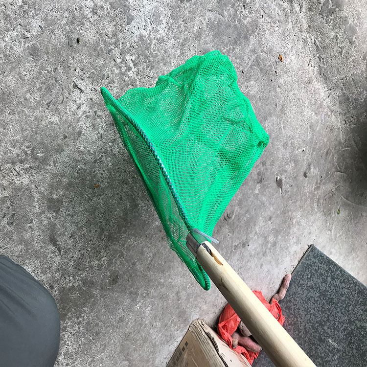 Kötés nélküli, fa nyelű halászháló és tok – Márka Wood, Származás Gaozhou, Anyag: Fa