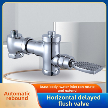 Mosadzný pedálový splachovací ventil s vysúvateľným uzáverom a oneskorením, ručné ovládanie, splachovanie 3–10 s, výstup 32 mm, vonkajšie rozmery 105–125 mm