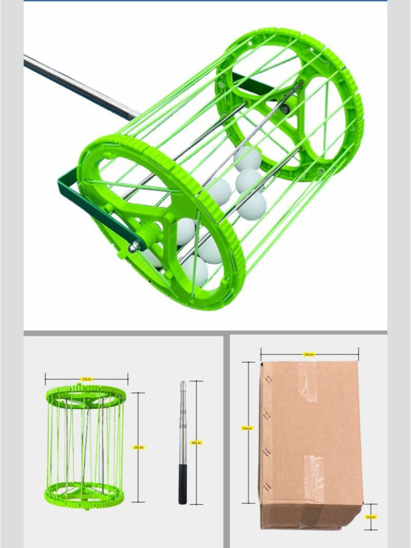 Φορητός τηλεσκοπικός συλλέκτης μπάλων για πινγκ-πονγκ με ρυθμιζόμενη γωνία δικτύου και καλάθι για τις μπάλες