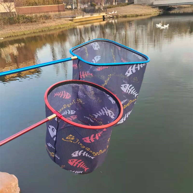 Alumíniumötvözetből készült horgász hálófej teleszkópos beállítással; teherbírás 5 kg; mélység 45 cm