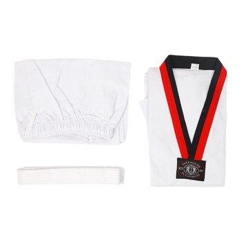 Taekwondo uniforma, Bambus-pamučna tkanina, 50% pamuk, Podrijetlo: Linyi, Jednobojni uzorak