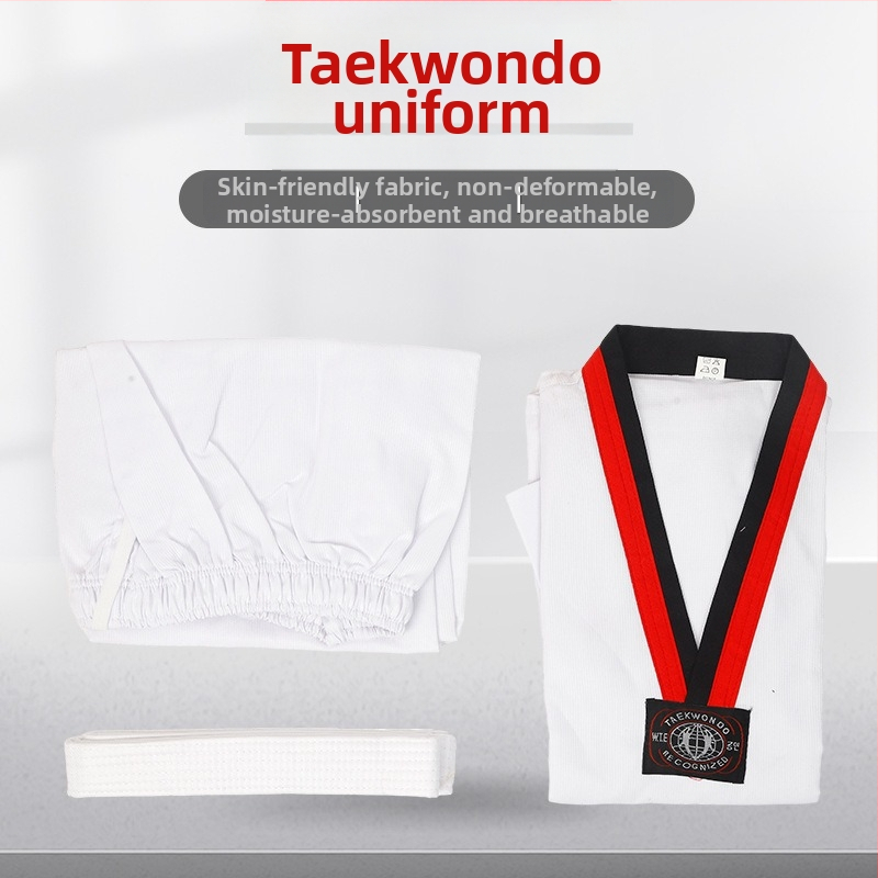 Taekwondo uniforma, Bambus-pamučna tkanina, 50% pamuk, Podrijetlo: Linyi, Jednobojni uzorak