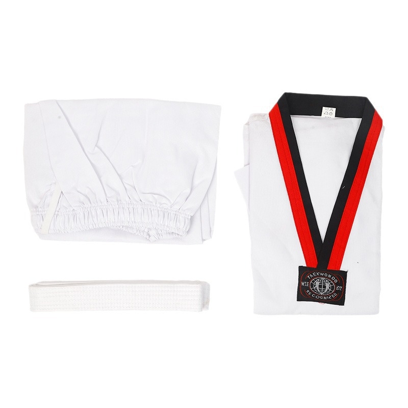 Taekwondo uniforma, Bambus-pamučna tkanina, 50% pamuk, Podrijetlo: Linyi, Jednobojni uzorak