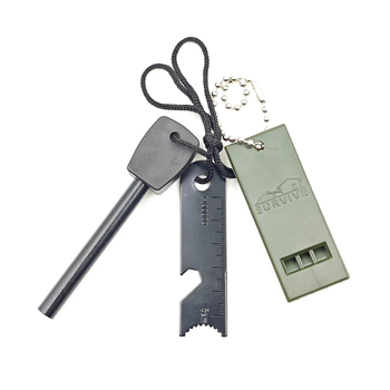 Túlélési többfunkciós eszköz mágneses tűzindítóval és síppal — PY-0021, Márka PY, magnézium rúd átmérője 0,8