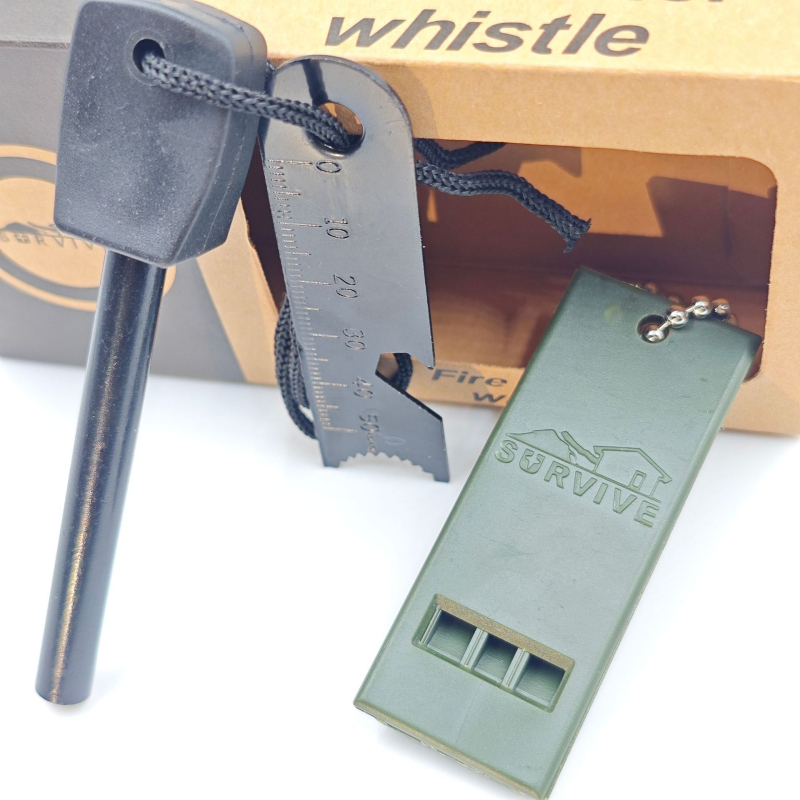 Túlélési többfunkciós eszköz mágneses tűzindítóval és síppal — PY-0021, Márka PY, magnézium rúd átmérője 0,8