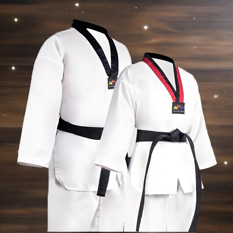 Taekwondo egyenruhák diákok és edzők számára, pamut-keverék anyag, 80% poliészter