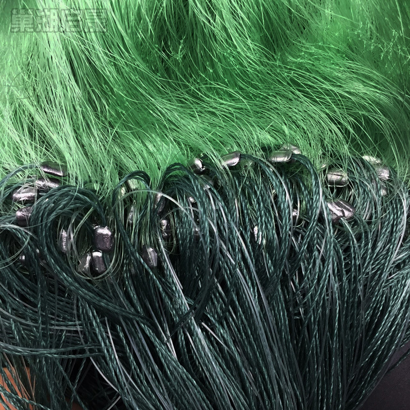 Háromrétegű nylon monofil szálú halászháló, 50 m hosszú, habosított úszók, ólom súlyok, Chaohu Qisheng Fishing Net Factory gyártó