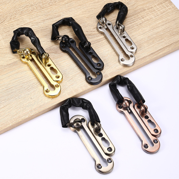 Rozsdamentes acél ajtózár lánccal, perforált anti-theft lánc modell, F-típusú zár, felület: finom polírozás, stílus: modern minimalizmus